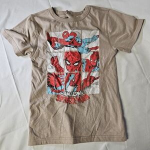 Boys' Marvel Spider-Man Adaptive Short Sleeve‎ Graphic T-Shirt - Light Brown XS